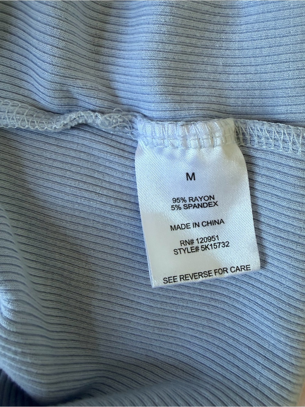 Pink Rose Light Blue Ribbed Button-Front Tank - Picture 4 of 4